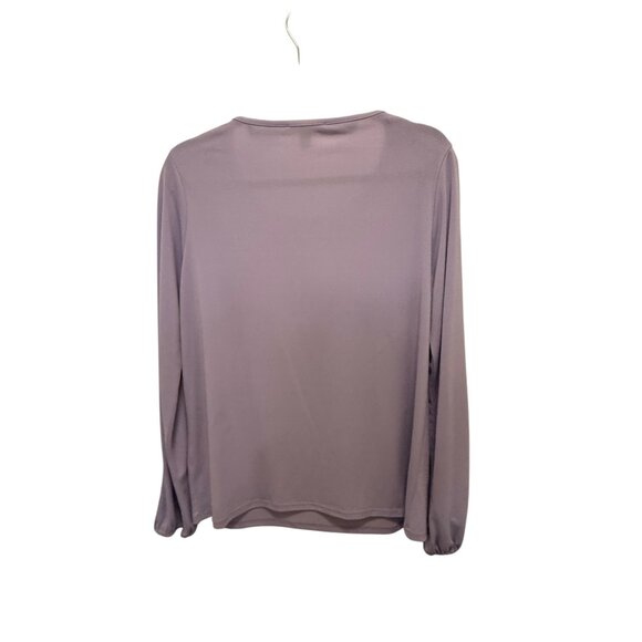 Roz & Ali Lilac Long Sleeve Top With Gold Button Detail - Picture 7 of 7